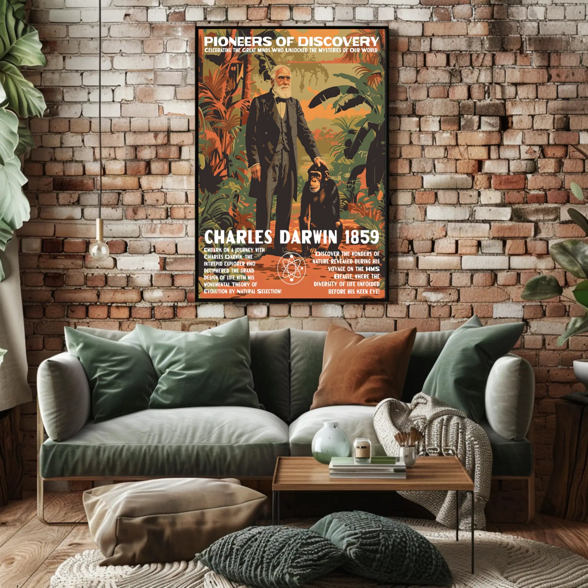 Darwin Evolution Vintage Educational or Infographic Poster