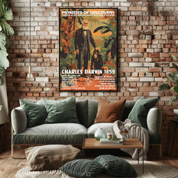 Darwin Evolution Vintage Educational or Infographic Poster