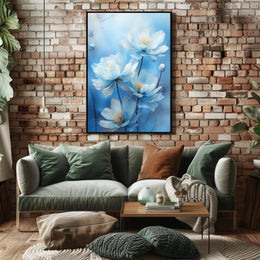 Serene Blue Blossoms Poster