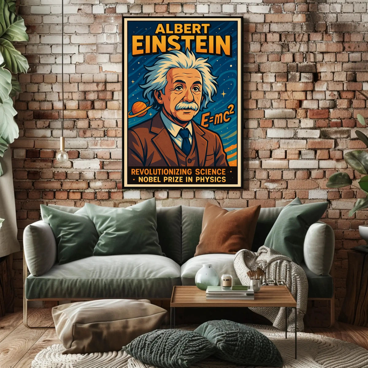 Einstein Revolutionary Science Vintage Scenic Wall Art Poster Inspiring Curiosity Science Lovers Poster