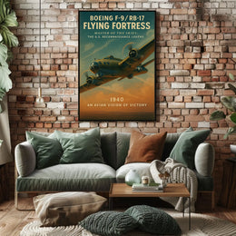 Boeing F-9 Flying Fortress Vintage Aviation Poster