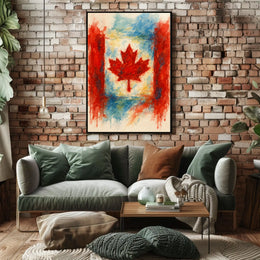 Canadian Maple Leaf Watercolor Poster