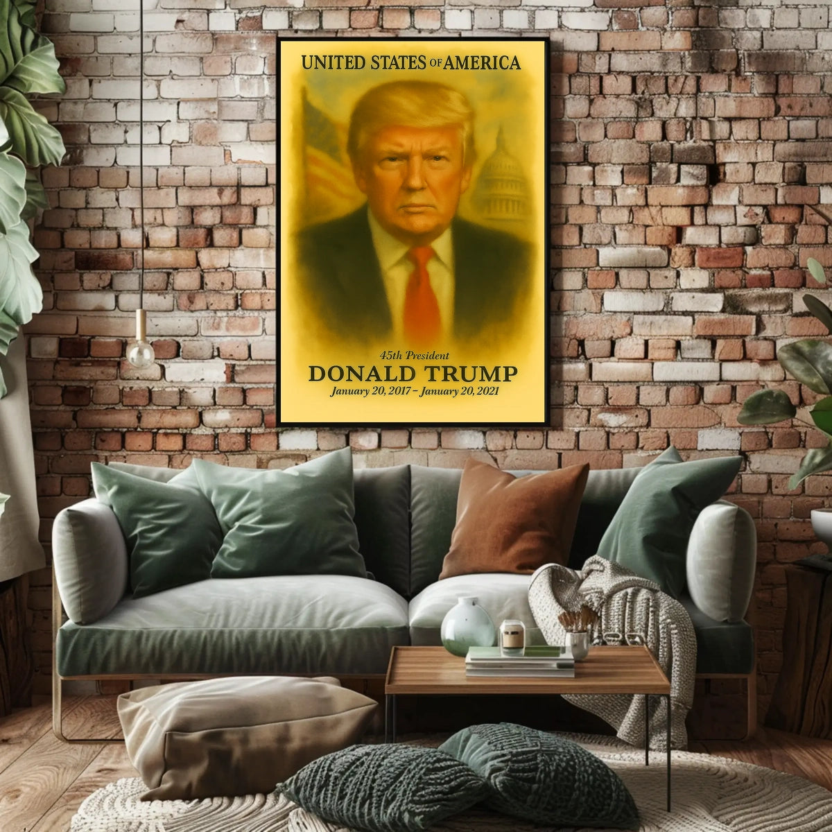 Donald Trump 45th President of the United States Vintage Watercolor Poster