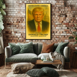Donald Trump 45th President of the United States Vintage Watercolor Poster