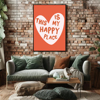 Heart-Shaped Happy Place Motivational or Quote Poster PosterGoat