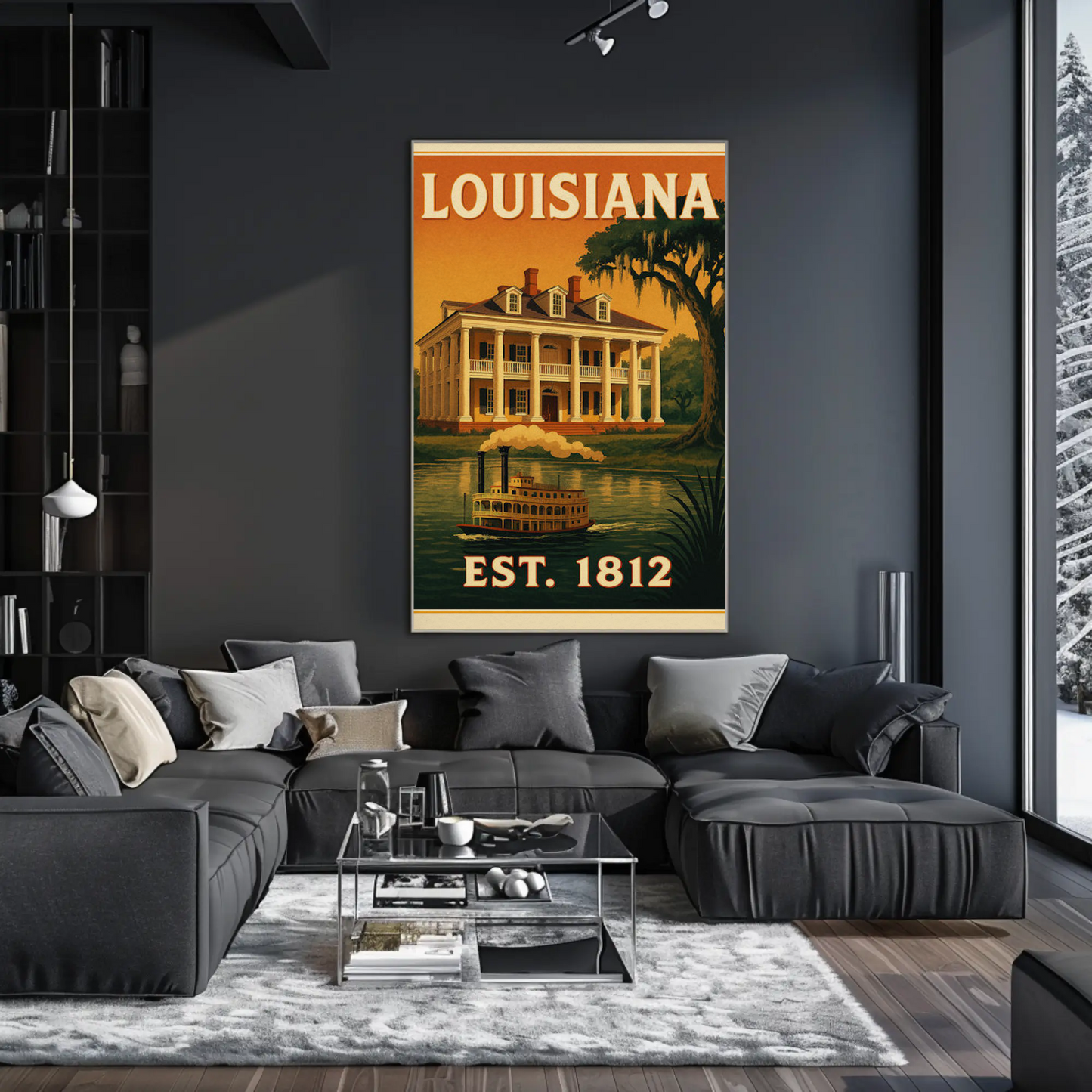 Louisiana Plantation Steamboat Bayou Southern Poster