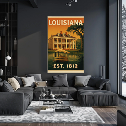 Louisiana Plantation Steamboat Bayou Southern Poster