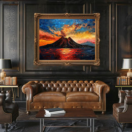 Volcanic Eruption Art Poster: Dynamic Natural Power