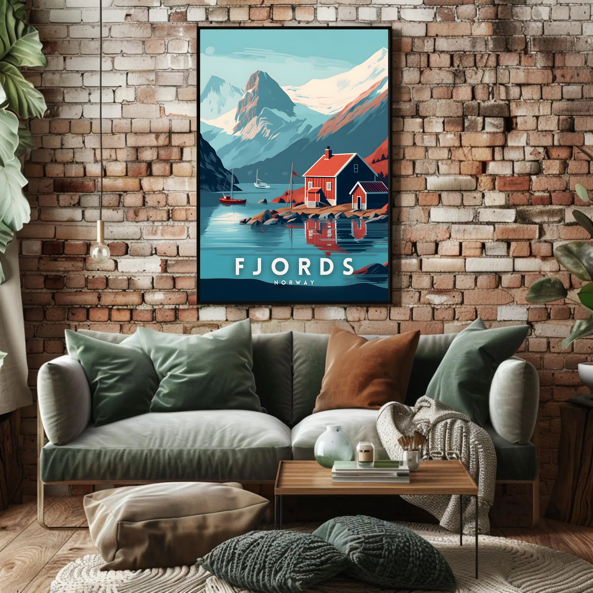 Norwegian Fjord Landscape Scenic Travel Poster