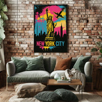 Statue Of Liberty NYC Skyline Poster Abstract Wall Art