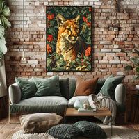Majestic Cougar in Bloom Wall Art Print