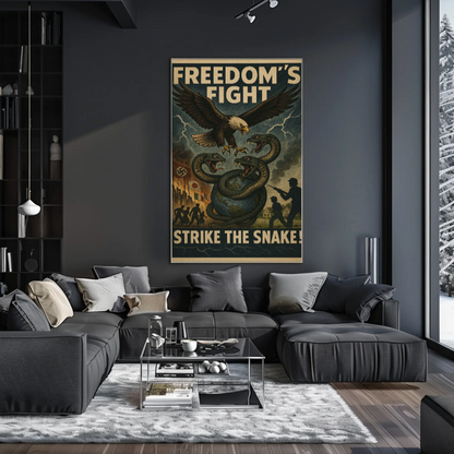 Freedom's Fight WWII Propaganda Poster