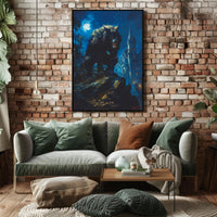 Moonlit Beast Wall Art Print Poster for Home Decor PosterGoat
