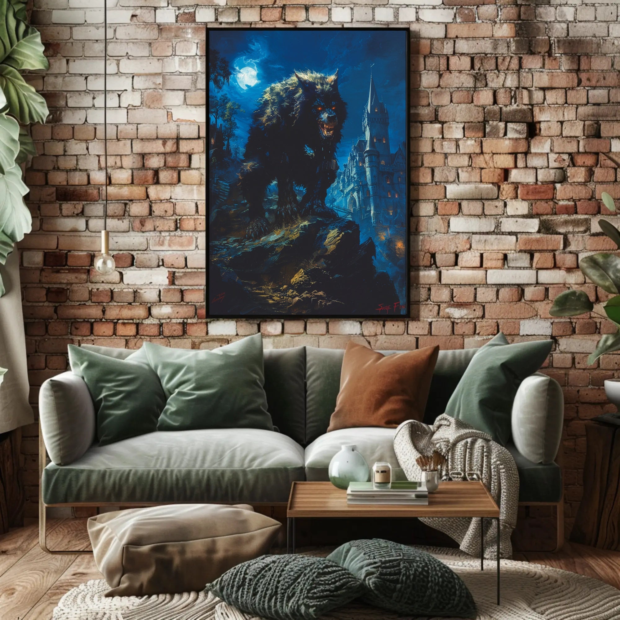 Moonlit Beast Wall Art Print Poster for Home Decor PosterGoat
