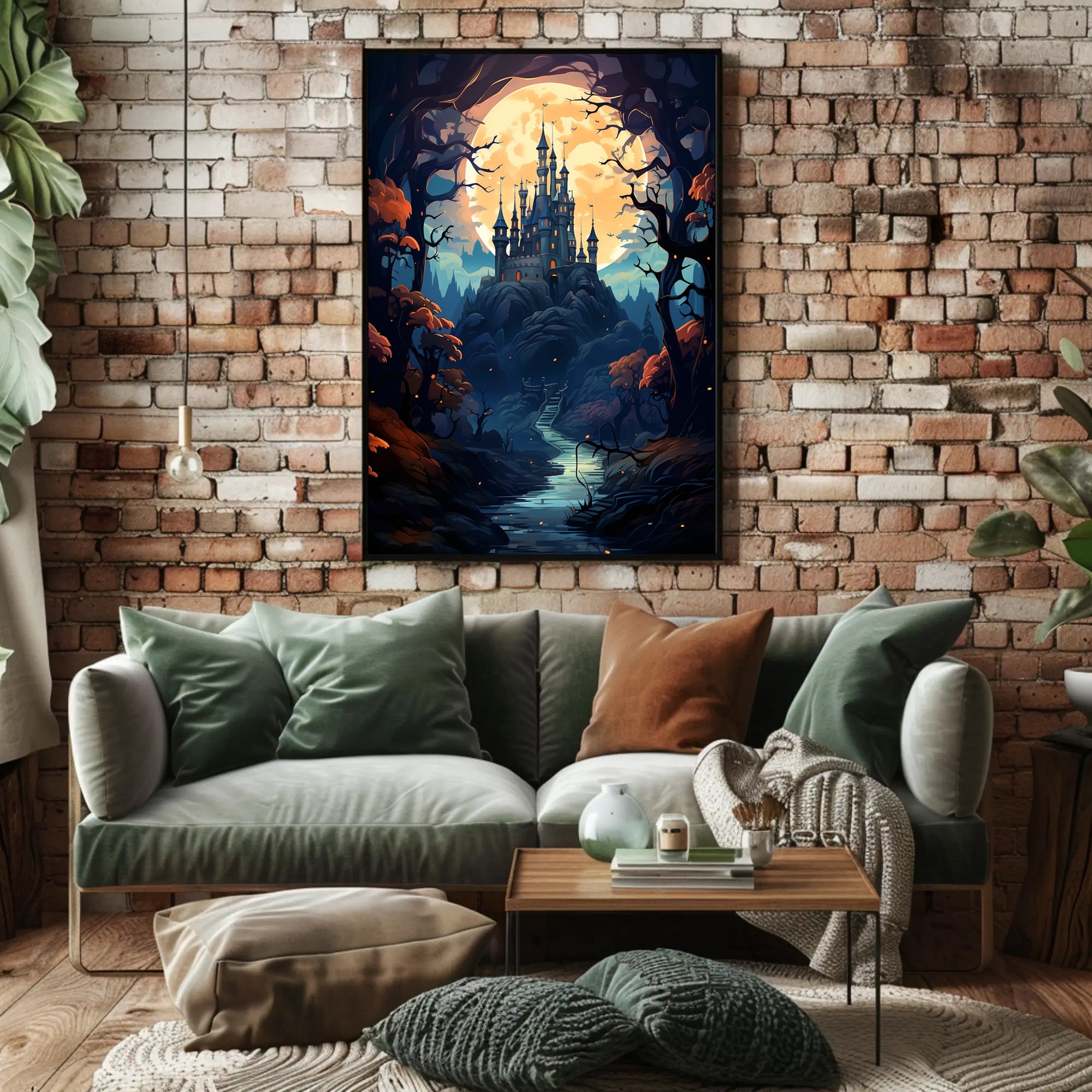 Enchanted Castle Under The Moon Poster