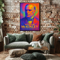 William McKinley 25th President of the United States Neon Gradient Overlay Poster