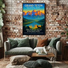 Majesty in the Rockies Grand Teton National Park Poster PosterGoat