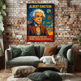 Albert Einstein Nobel Laureate Portrait Classic Scientific Decor Gift Inspiring Knowledge Science Lovers Poster