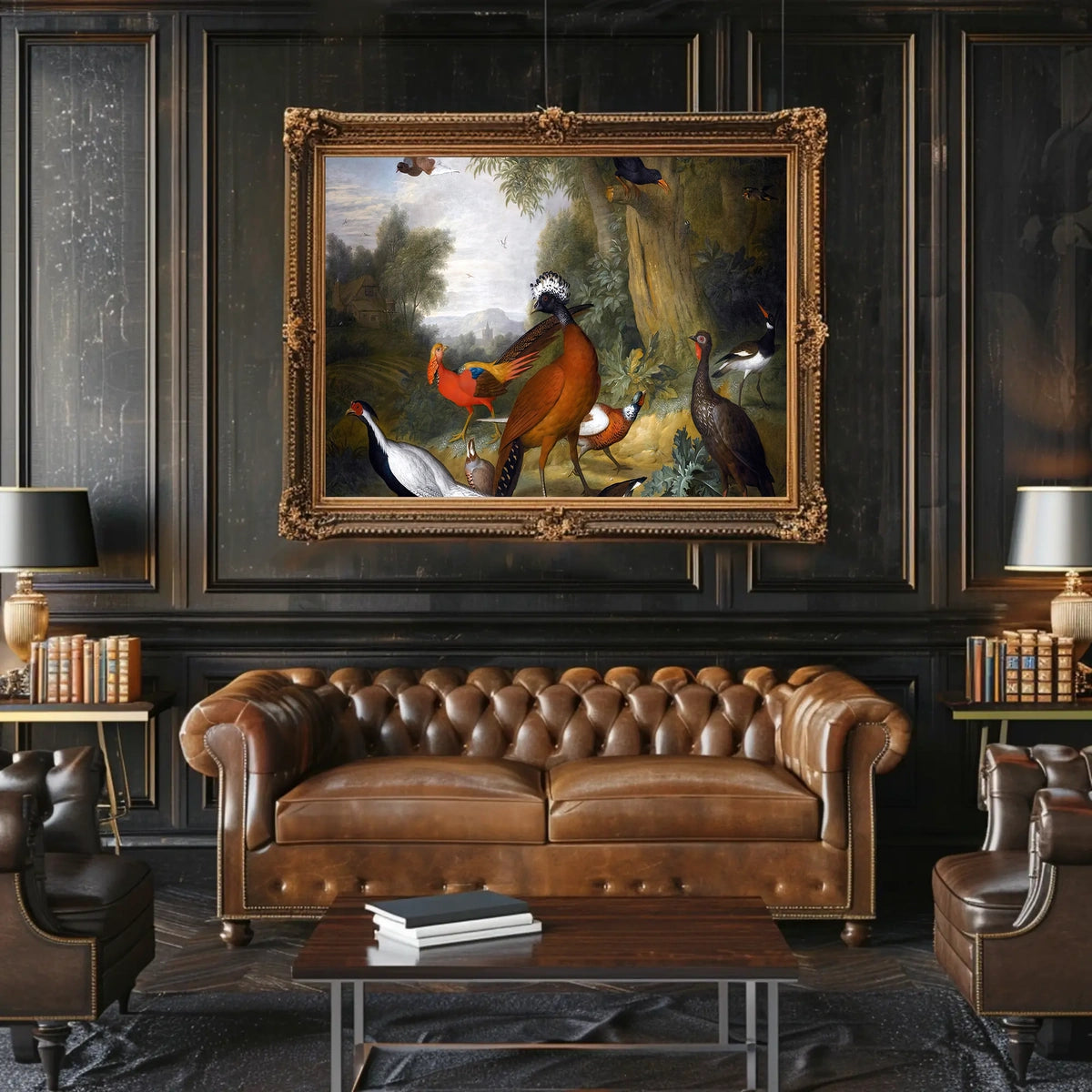 Exotic Birds in Idyllic Landscape Animal Poster