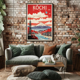 Kōchi Japan Vintage Travel Poster Art Travel Poster