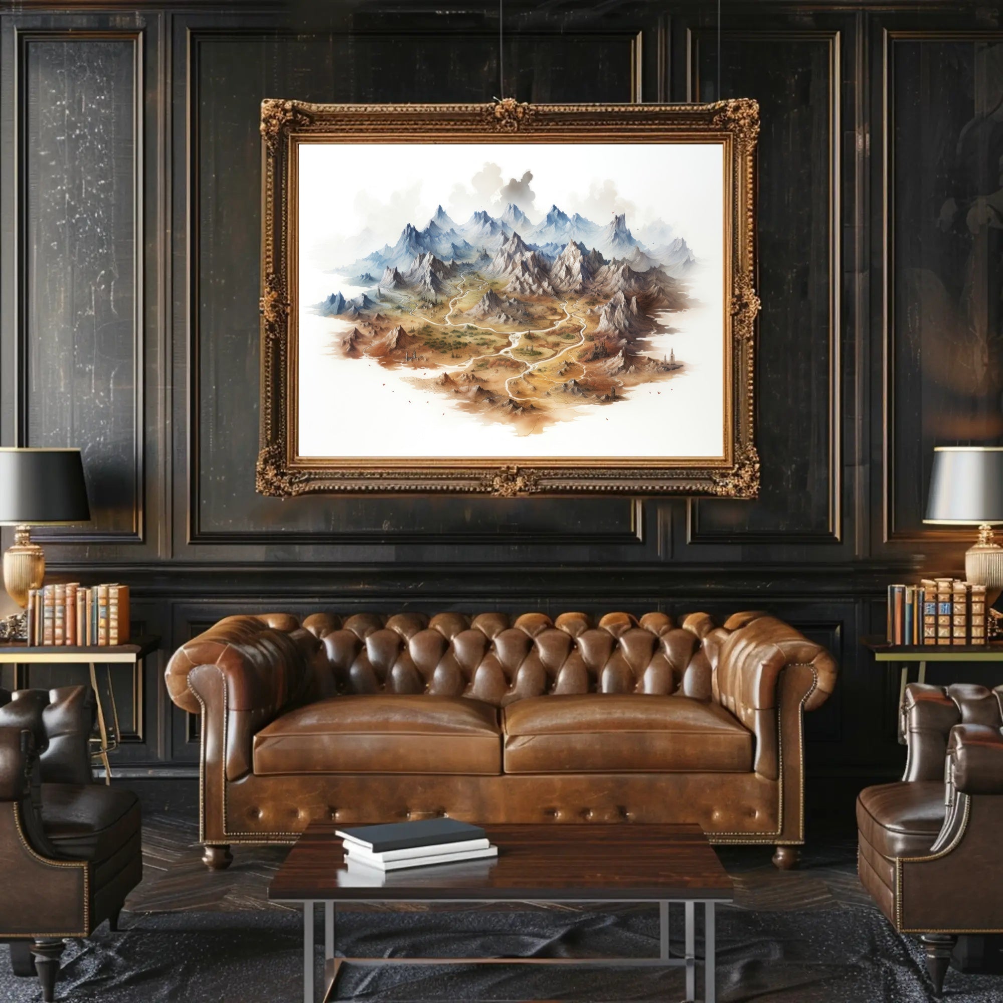 Fantasy Mountain Landscape Poster