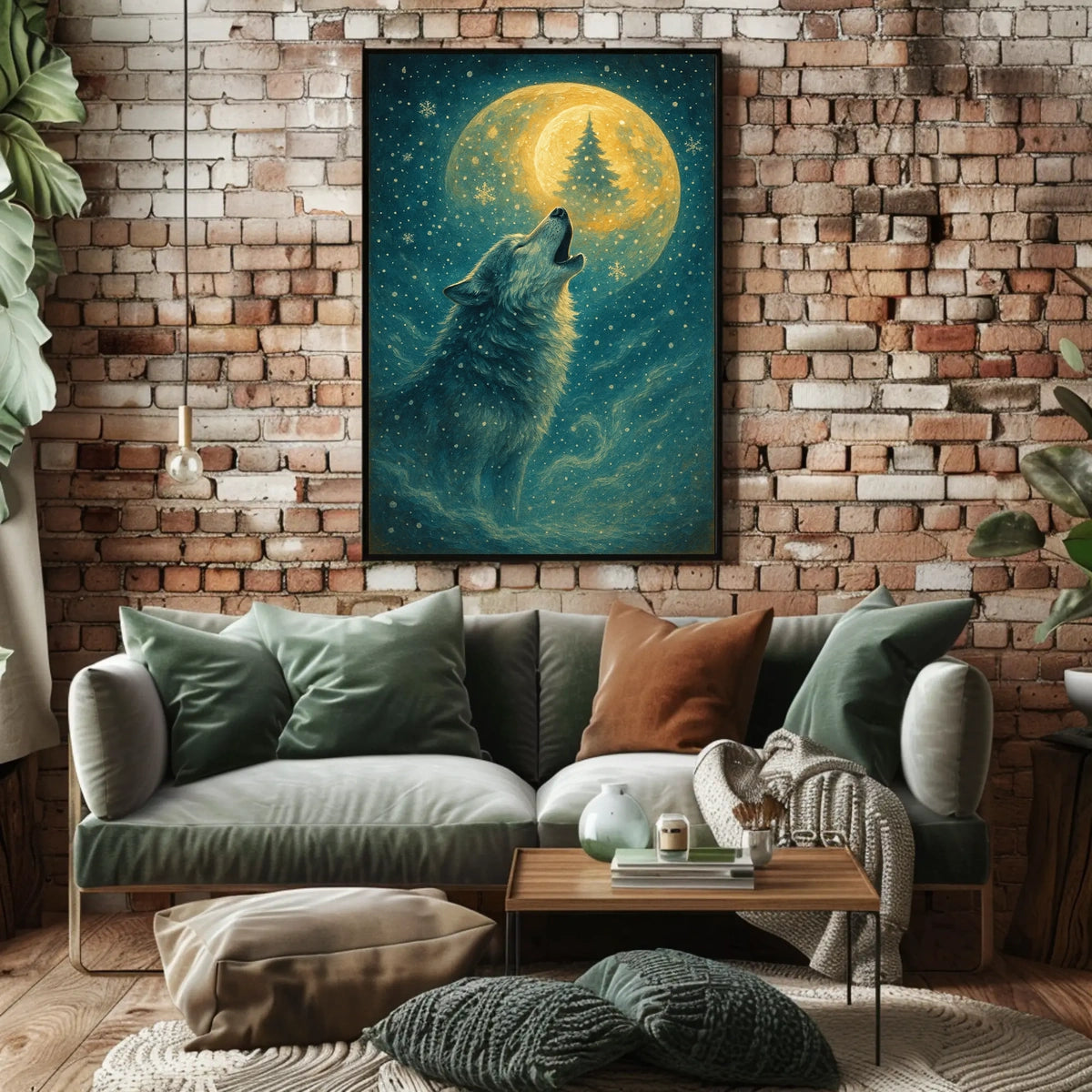 Howling Moon Wolf Poster