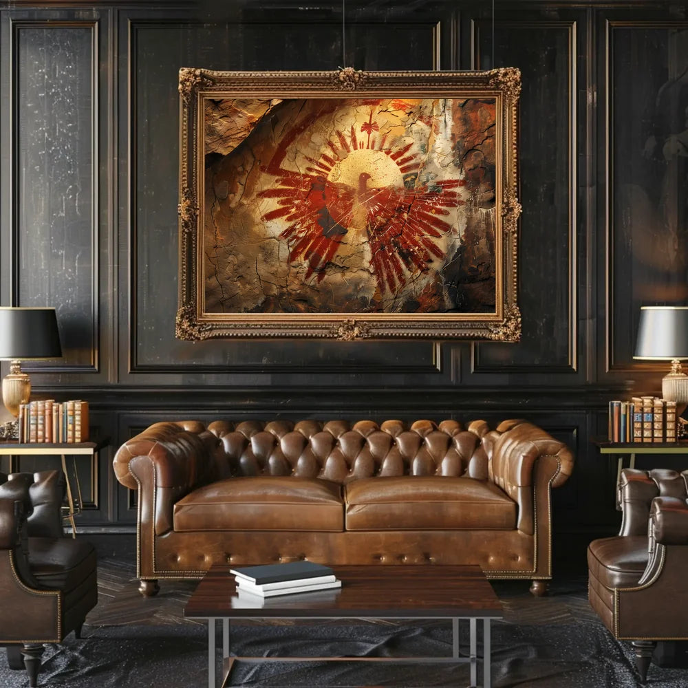 Abstract Eagle on Textured Rustic Wall Art