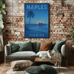 Naples Florida Sunset Poster Wall Art Coastal Decor