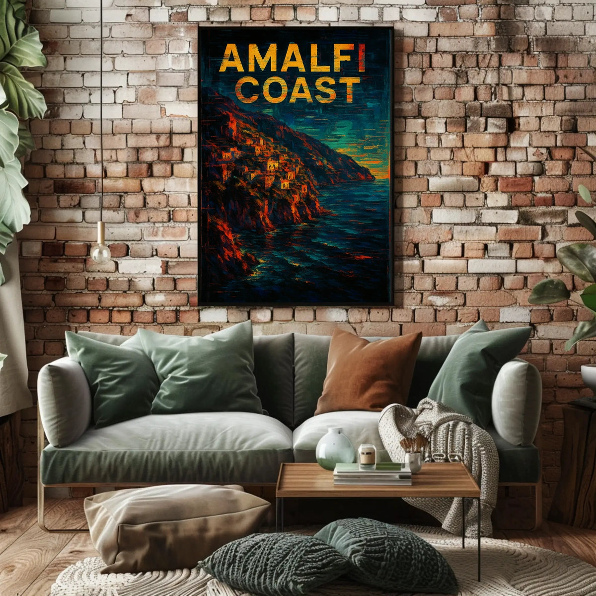 Amalfi Coast Poster Wall Art Coastal Scenery Print Deluxe