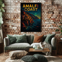 Amalfi Coast Poster Wall Art Coastal Scenery Print Deluxe