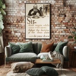 Vintage WWI Food Conservation Propaganda Poster PosterGoat