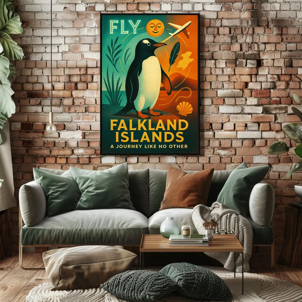 Fly to Falkland Islands Adventure Travel Poster PosterGoat