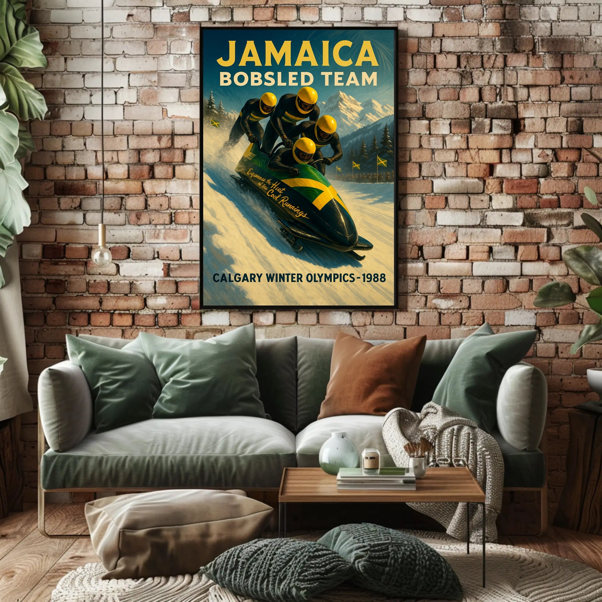 Jamaica Bobsled Team 1988 Winter Olympics Poster