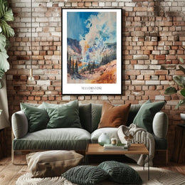 Yellowstone Watercolor Poster Wall Art Print