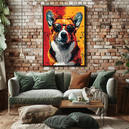 Stylish Corgi Pop Art Vibes Animal Poster PosterGoat