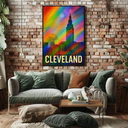 Cleveland Skyline Photography Realism Decor Lovers Poster