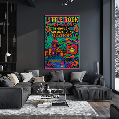 Little Rock Arkansas Ozarks Travel Poster