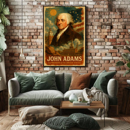 John Adams 2nd President of the United States Layered Digital Collage Poster
