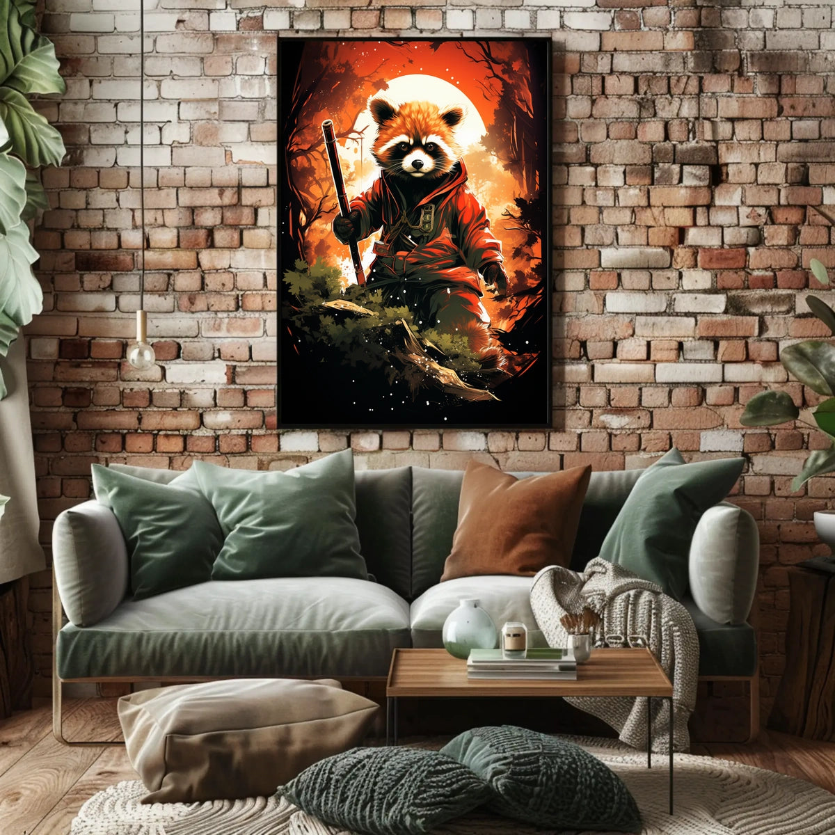The Warrior Raccoon Poster