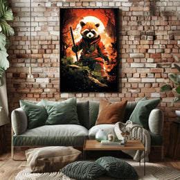 The Warrior Raccoon Poster