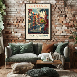Amsterdam Canal Scene Poster