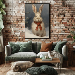 Winter Bunny Portrait Poster