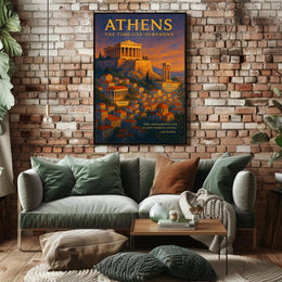 Athens Historical Landmarks Motivational or Quote Poster