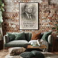 Donald Trump 47th President Iconic Patriotic Portrait Scenic Leadership Bold American Heritage Decor Gift Poster