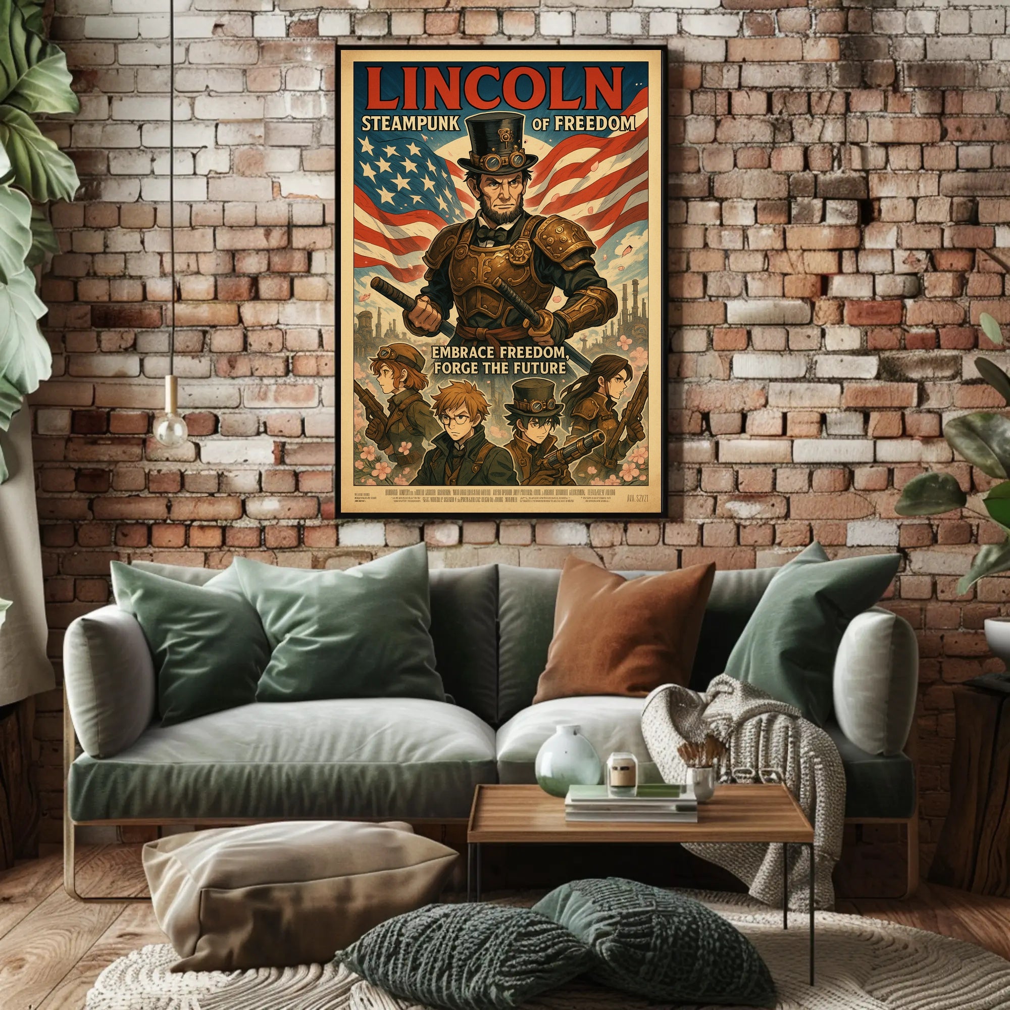 Lincoln Steampunk of Freedom Poster