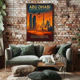 Abu Dhabi Skyline Harmony: Urban or Cityscape Poster