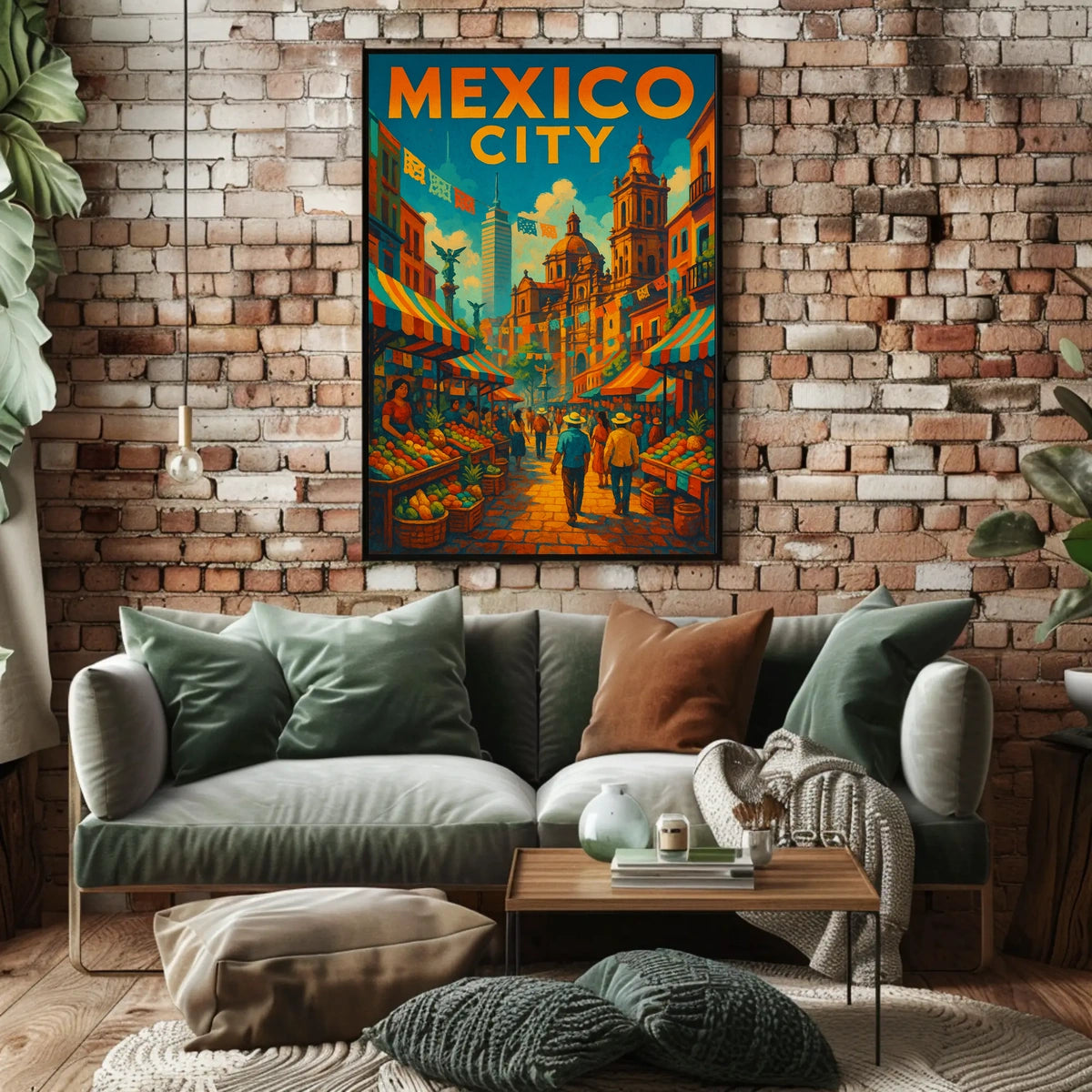 Vibrant Mexico City Market Poster
