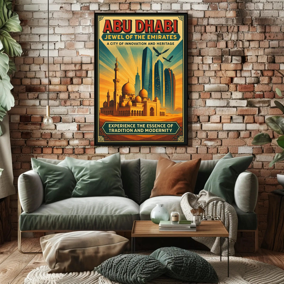 Abu Dhabi's Skyline Jewel of the Emirates Travel Poster