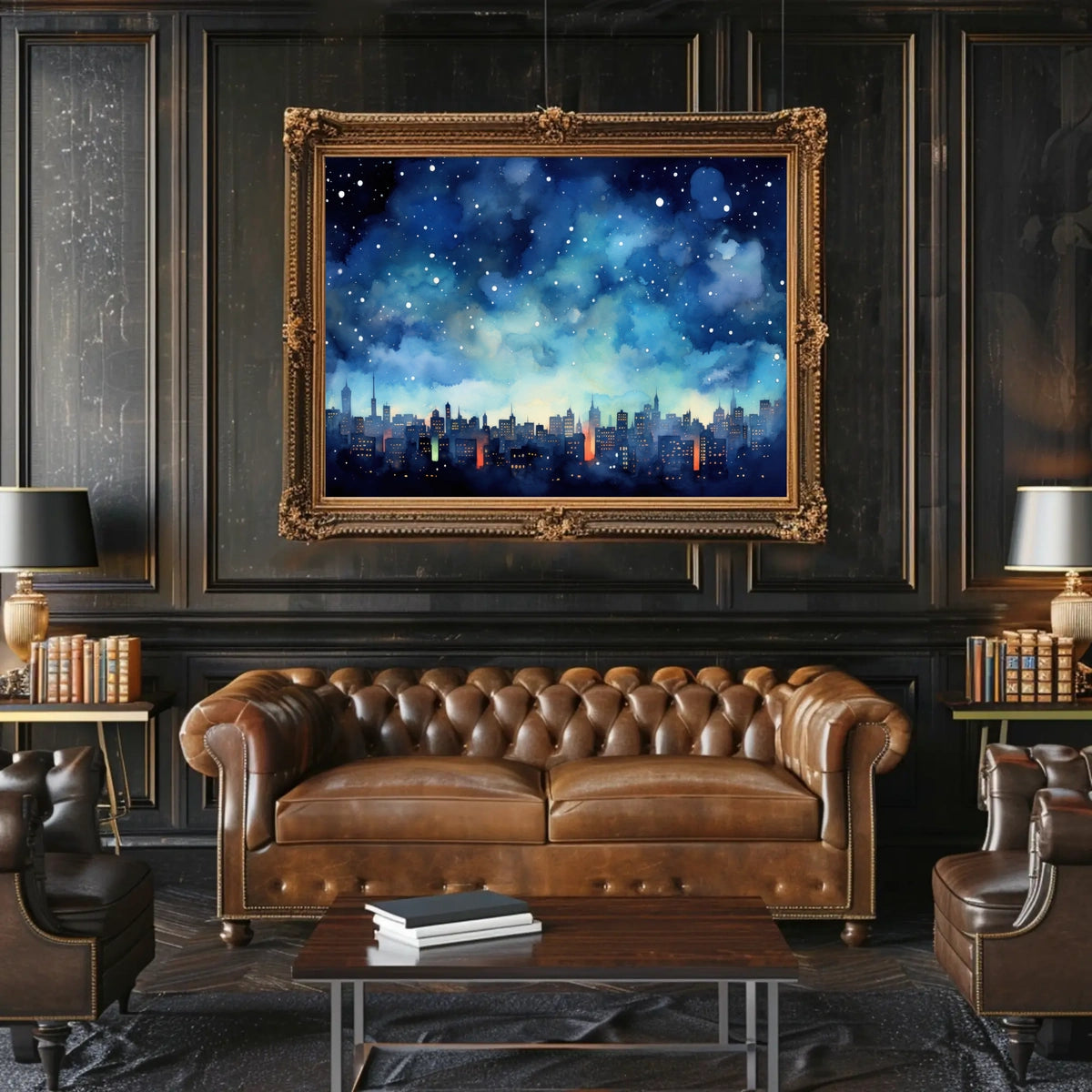Starry Night Over the City Poster