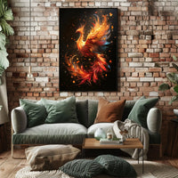 Phoenix Rebirth: Vibrant Fantasy Art Poster